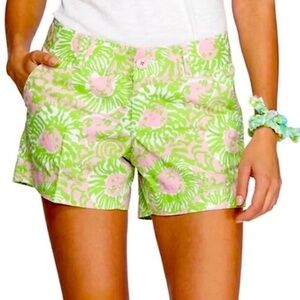 Lilly Pulitzer Callahan Shorts Sunnyside Lions Preppy Pink and Green Size 6